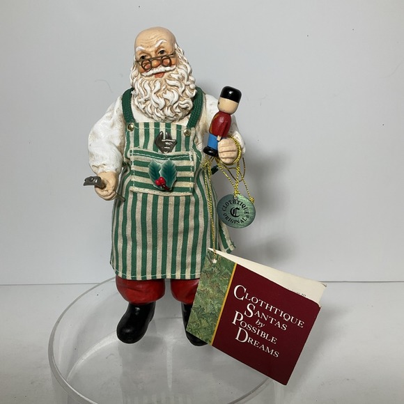 Department 56 Other - 1993 Clothtique By Possible Dreams Working Santa Figure/Ornament 7 in.‎ No Box